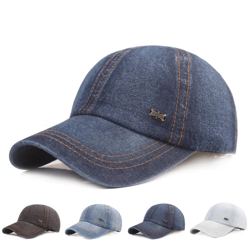 Vintage Washed Cotton Baseball Cap Men Women Denim Dad Hat Adjustable Trucker Style Low Profile