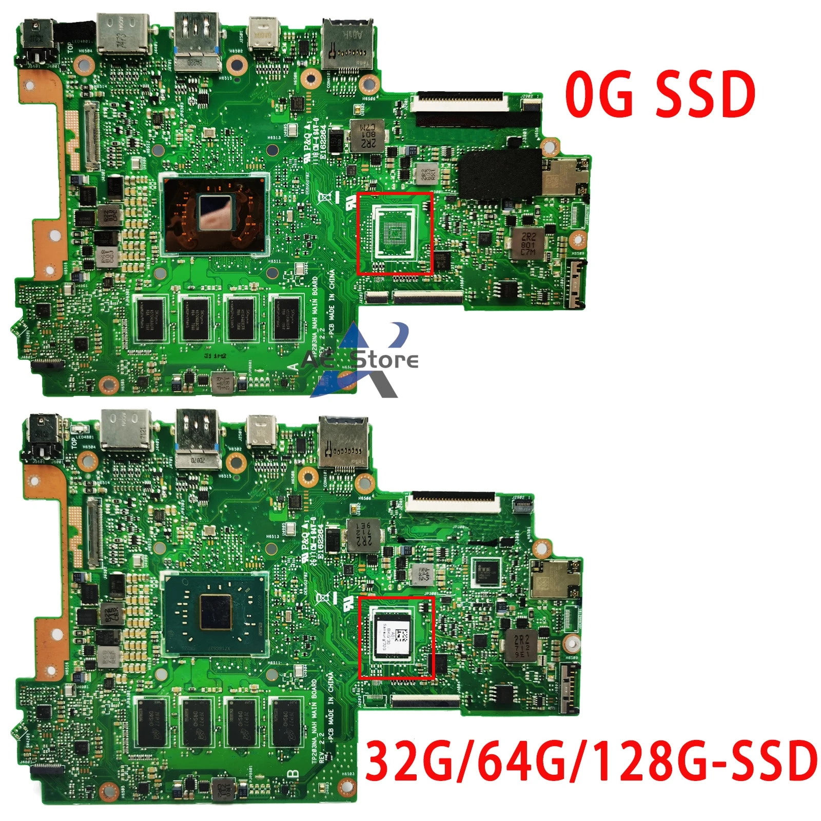 TP203NA  Mainboard For ASUS TP203NAH TP203NAS TP203N Laptop Motherboard With N3350 N4200 2GB/4GB-RAM SSD-32G/64G/128G