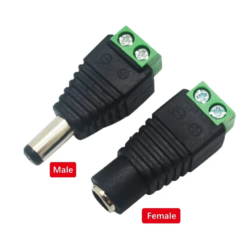 5pcs 12V DC Power Connector Plug Jack Male Female Socket Barrel 2.1mm x 5.5mm Adapter for CCTV Camera LED Strip Supply Terminal image 5