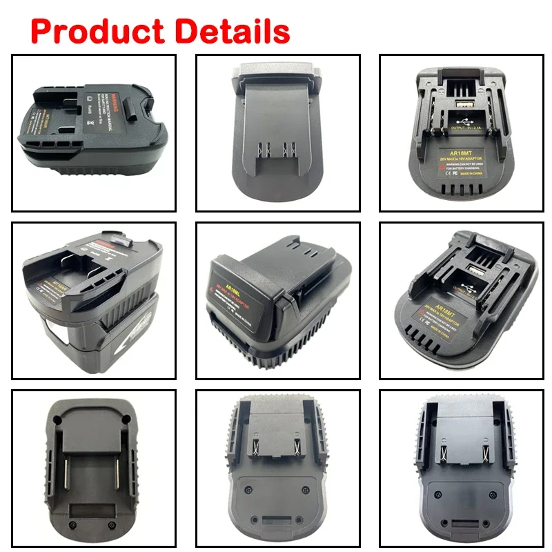 Imagem -05 - Conversor de Adaptador de Bateria para Makita para Ridgid Aeg para Ridgid aw para Makita para Ridgid Aeger para Milwaukee Uso de Ferramenta Elétrica