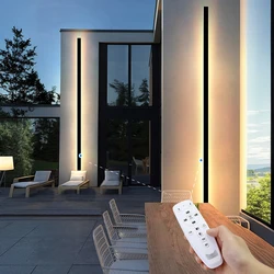 2/1 PCS Dimming Remote control LED Waterproof IP65 outdoor Long wall lamp villa Wall Light Garden porch Light 85V-265V 60-200CM