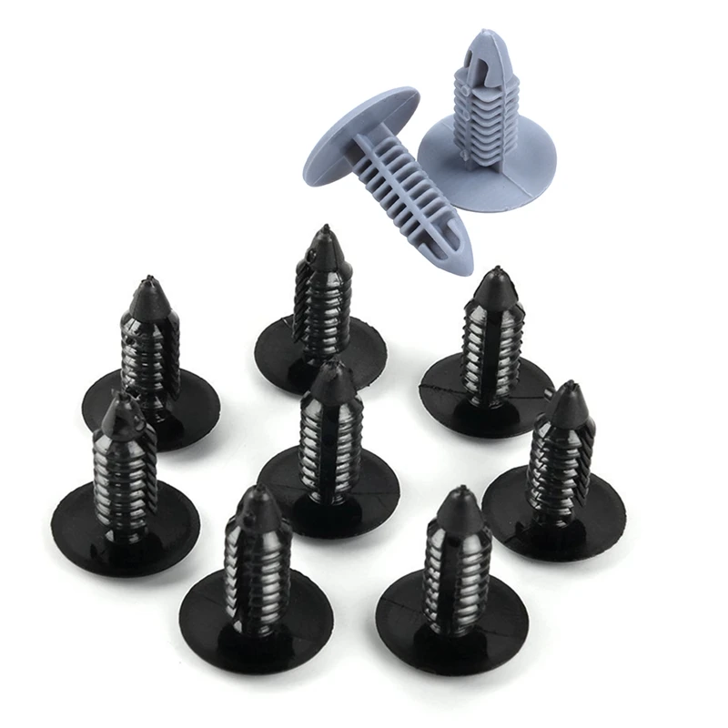 30 Pieces Plastic Fastening Screws Gray Flange Fender Bumpers Clips & 100X Plastic Bumper Fastener Rivet Clips