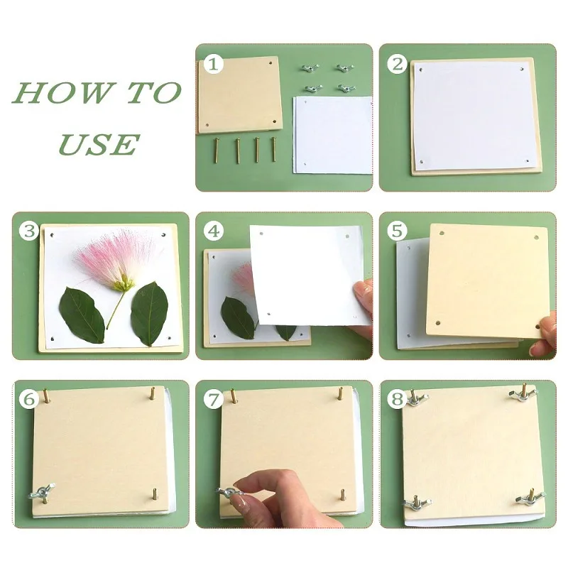 1 Set Wooden Flower Press Kit Preserve Botanical Specimens Leaves Flowers with Ease DIY Craft Tool Nature Enthusiasts Hardware