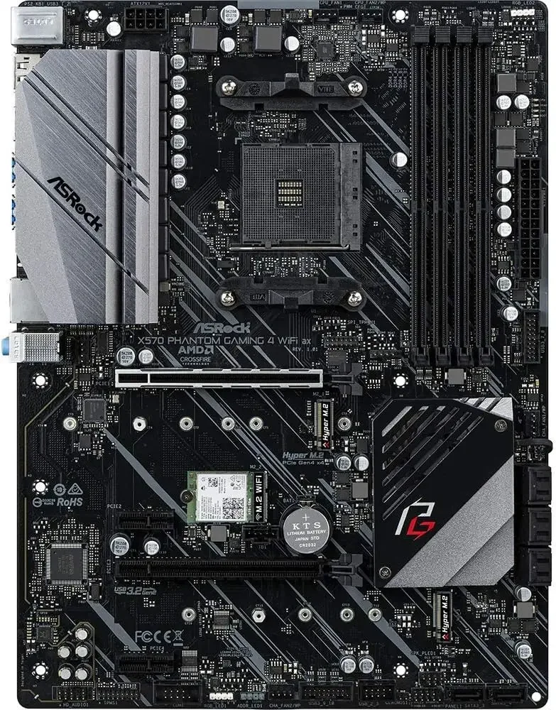 ASRock X570 Phantom Gaming 4 WiFi ax اللوحة الأم AM4 AMD X570 DDR4 128GB PCI-E 4.0 دعم Ryzen 5 5600X 4100 1600 3600 وحدة المعالجة المركزية