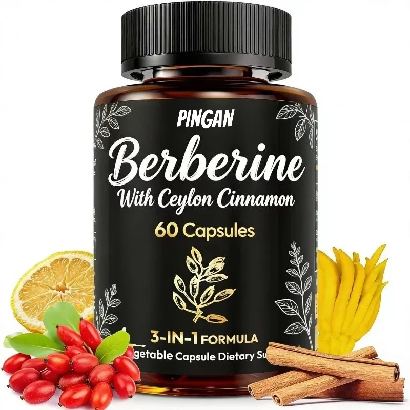 Berberine Supplement 600mg Contains Ceylon Cinnamon, A Metabolic Support Formula for Daily Balance, Vegan, Non GMO, 60 Capsules