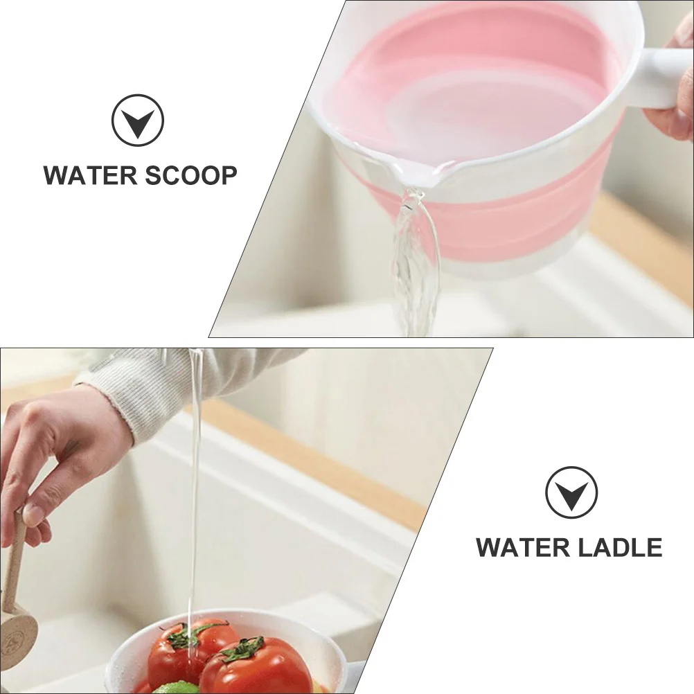 Water Ladle Scoop Bath Collapsible Cup Kitchen Dipper Spoon Hair Rinse Washing Shampoo Bathing Portable Folding Foldable Rinser