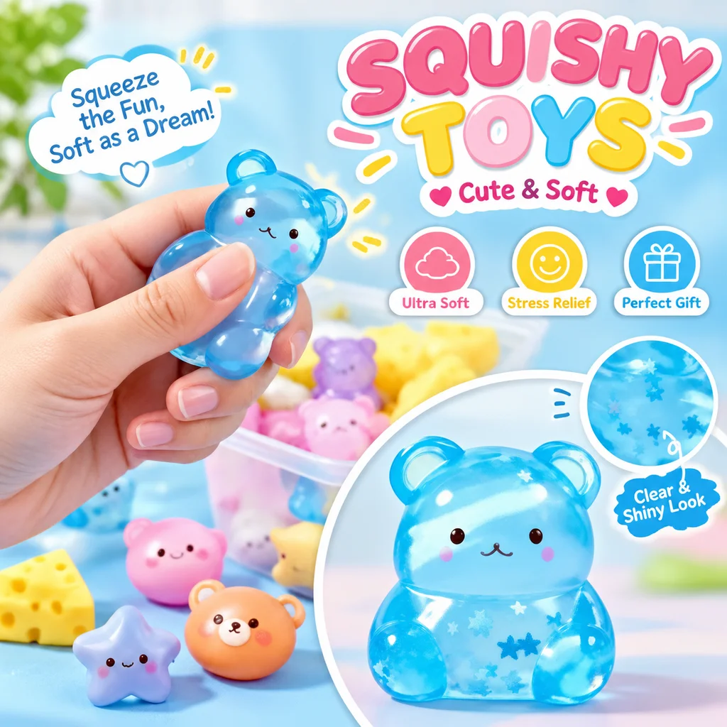 Kawaii Cat Paw Mochi Squishy Fidget Toy Squeeze Antistress Stress Relief Simulated Food Foot Toy Mystery Blind Box