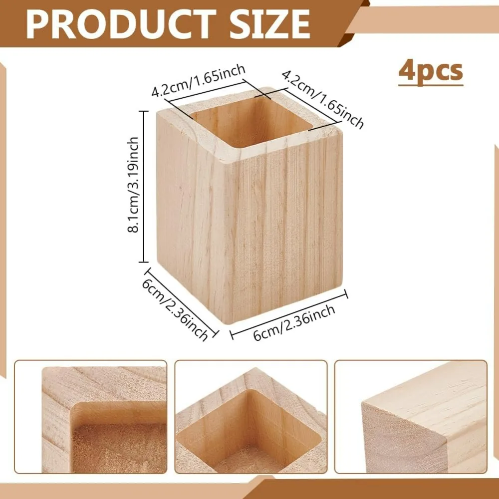 4 Pcs Wood Bed Risers Heavy Duty Elephant Feet Chair Raiser Square Wood Furniture Lifters for Table Sofa Armchairs making kit view 2