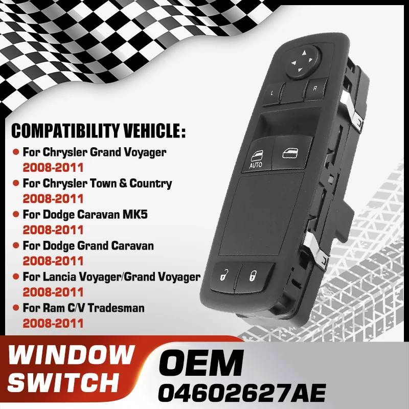 

For Chrysler Grand Voyager Chrysler Town&Country Dodge Caravan Dodge Grand Caravan 2008-2011 Car Power Window Switch 04602627AE