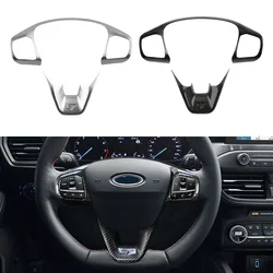 Steering Wheel Panel Cover for Ford Fiesta MK8 2017-2021 for Ford Focus MK4 2019-2023 ABS Car Steering Control Button Frame Trim