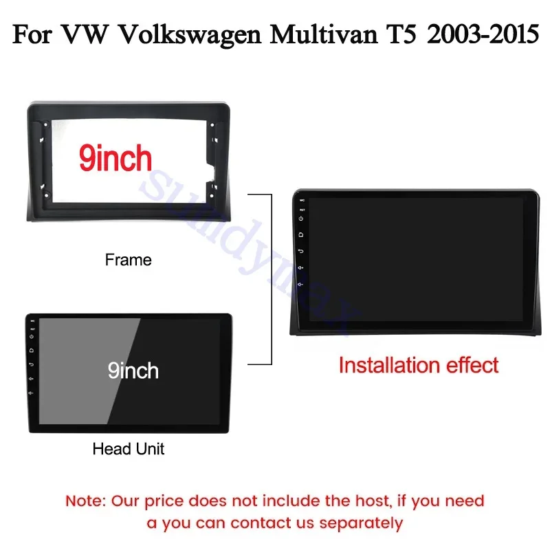 9 inch 2Din Car Radio fascias For VW Volkswagen Multivan T5 Touareg 2003-2014 Stereo Panel Mounting Panel Dual DVD Panel Frame