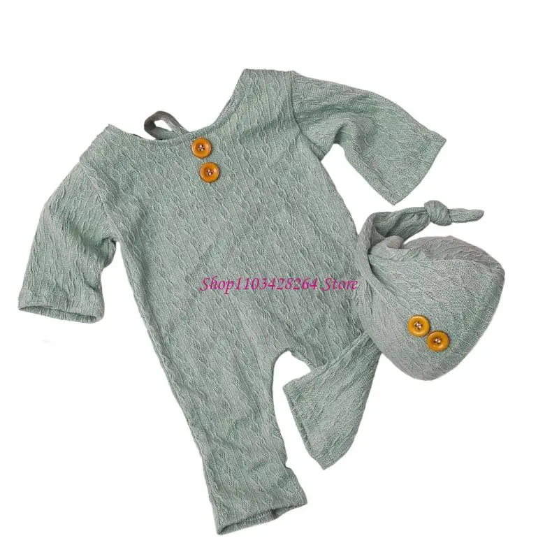 Elastic Baby Photo Prop Bushable Breathable com calças combinando fotografia recém -nascida