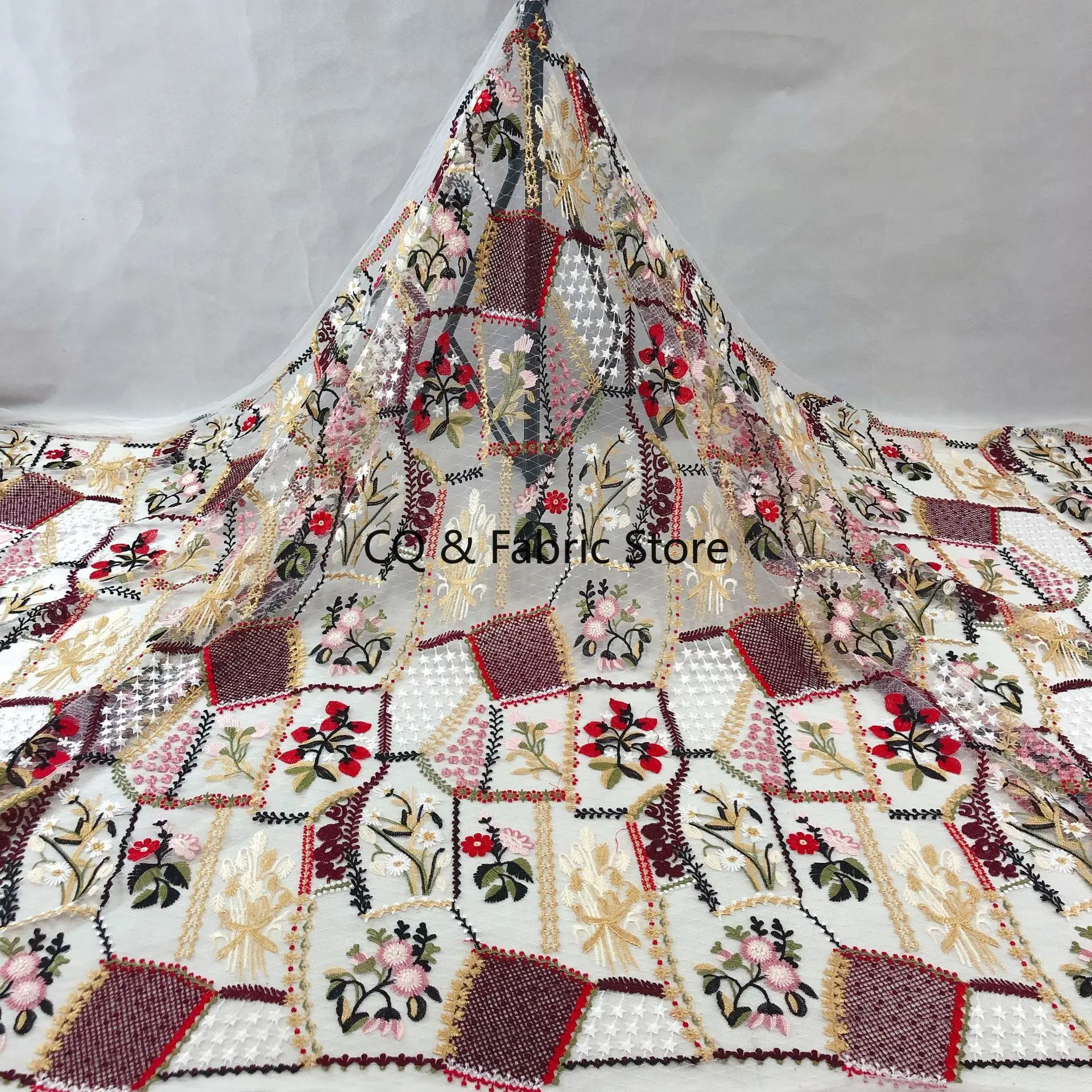 

Swiss Floral Embroidery Mesh Lace Fabric Tissu Telas Dress Fabric French Lace For Party,Diy Patchwork Material Cloth Tecido