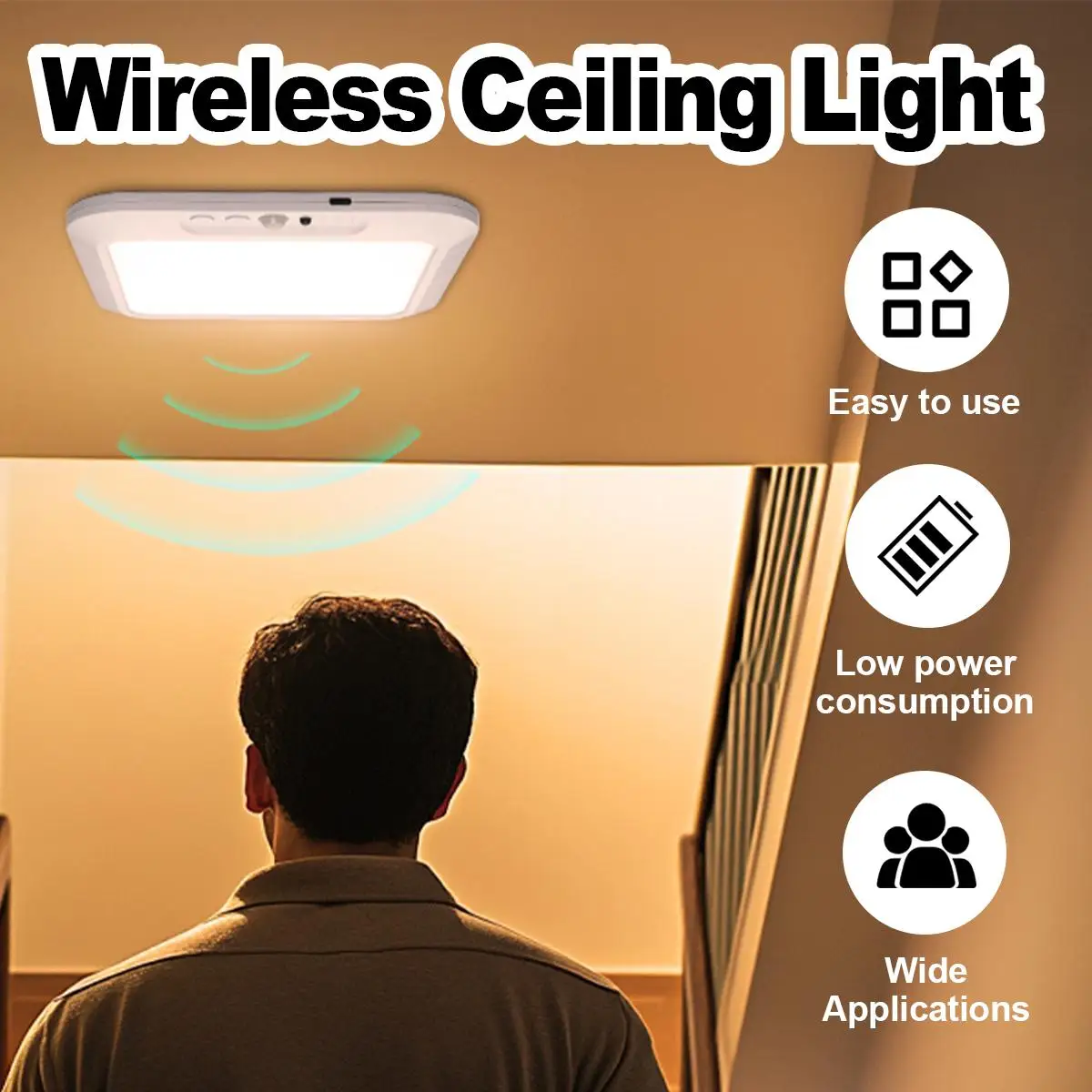 

Motion Sensor Led Ceiling Light Lamp Balcony Wireless Indoor Rechargeable Multi Function Remote Control Modern With For Corridor