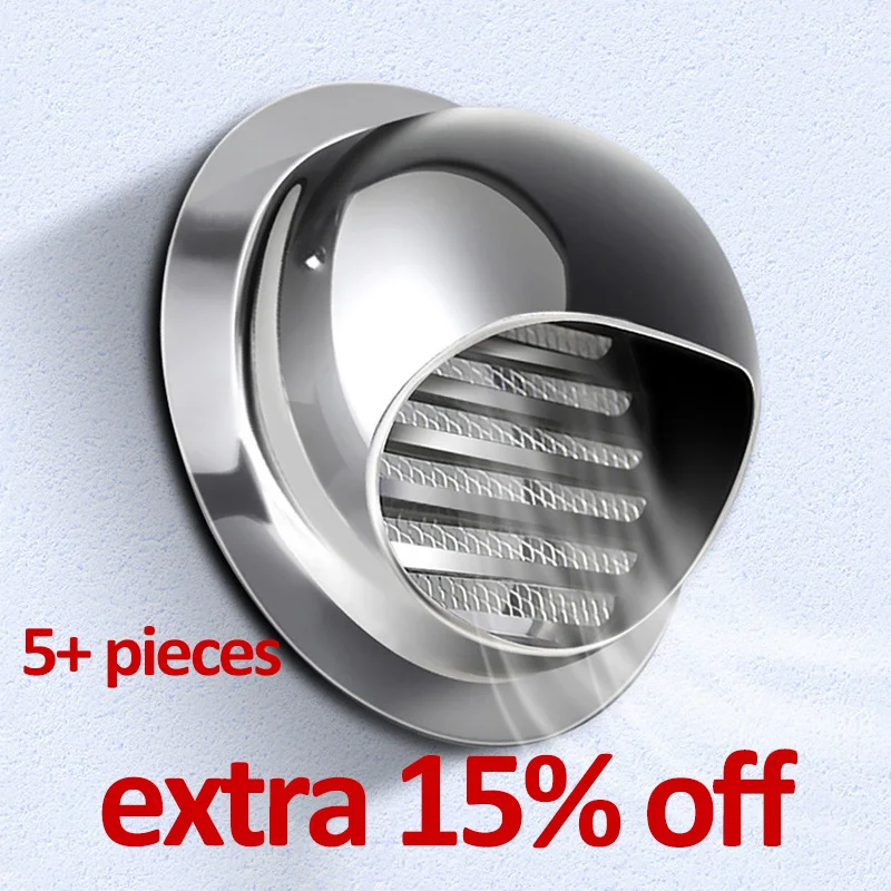 Stainless Steel Wall Ceiling Air Vent Ducting Ventilation Exhaust Grille Cover Waterproof Outlet Heating Cooling Vents Cap