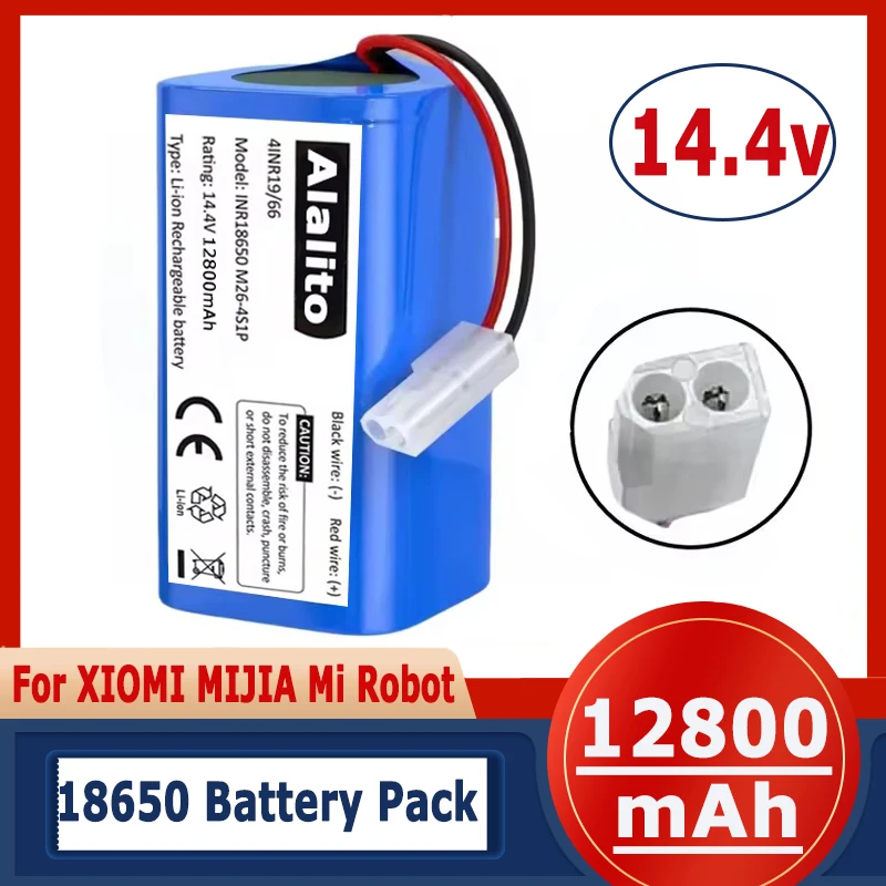 14.4V Li-ion Battery Pack for Xiaomi Mijia Essential G1 MJSTG1 Robot Vacuum Cleaner, SKV4136GL H18650CH R30 R35 4S1P 9800mAh
