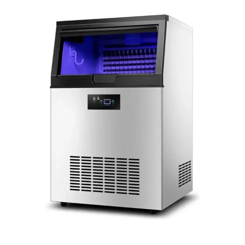 SIHAO 60Kg/H 220V Gewerbliche Eismaschine, Hochleistungs-Würfeleismaschine für Café, Milchtee-Laden, Bar, Hochleistungs-Eisbereiter