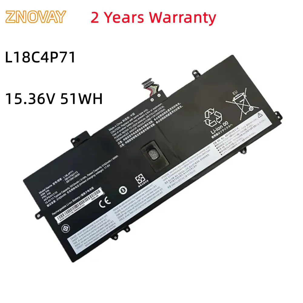 L18M4P72 L18C4P71 15.36V 51WH Battery For Lenovo Thinkpad X1 Carbon 7th 2019 2020 Series L18L4P71 SKB10K97642 02DL004 02DL005