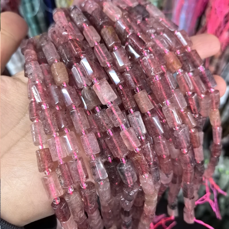 Natürliche Zylinder Stein Perle Bunte Weiße Jaspis Quarz Rohr Charms Perlen Für Schmuck Machen Diy Armbänder Halskette – Detail 11