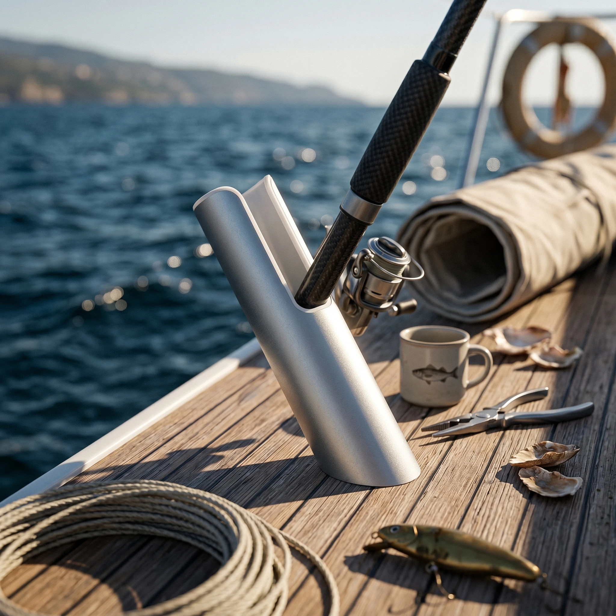 Mounting Bar Rod Holder Cylindrical Sockets Aluminum Rod Holder Lightweight Corrosion Resistant