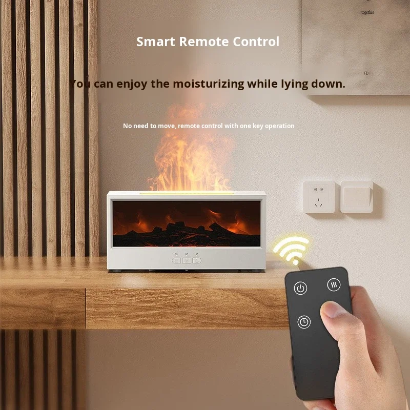 

Cross-Border New Model Simulated 3D Fireplace Flame Aroma Diffuser Desktop Home Remote Control Charcoal Fireplace Humidifier
