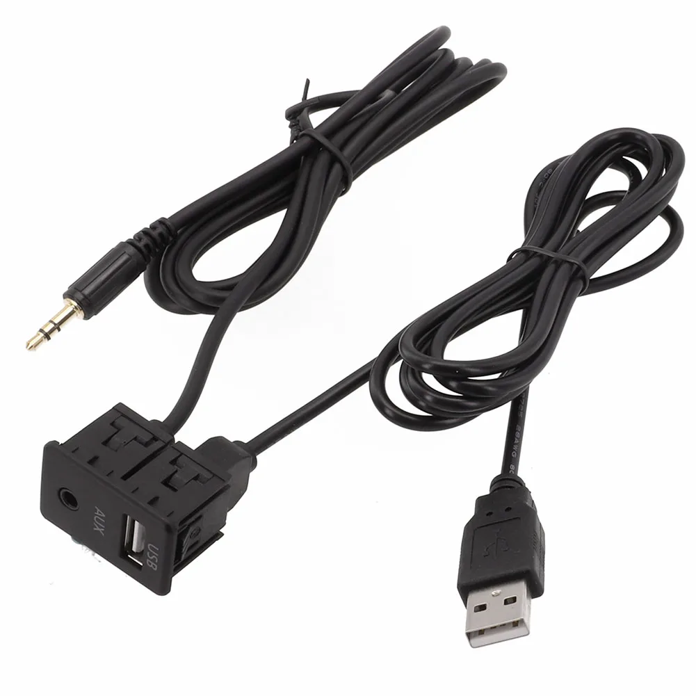 Flush Mount Connector Car AUX USB Adapter Car Audio Setup Non-Deformation Feature Practical USB Interface Wear-Resistant Design
