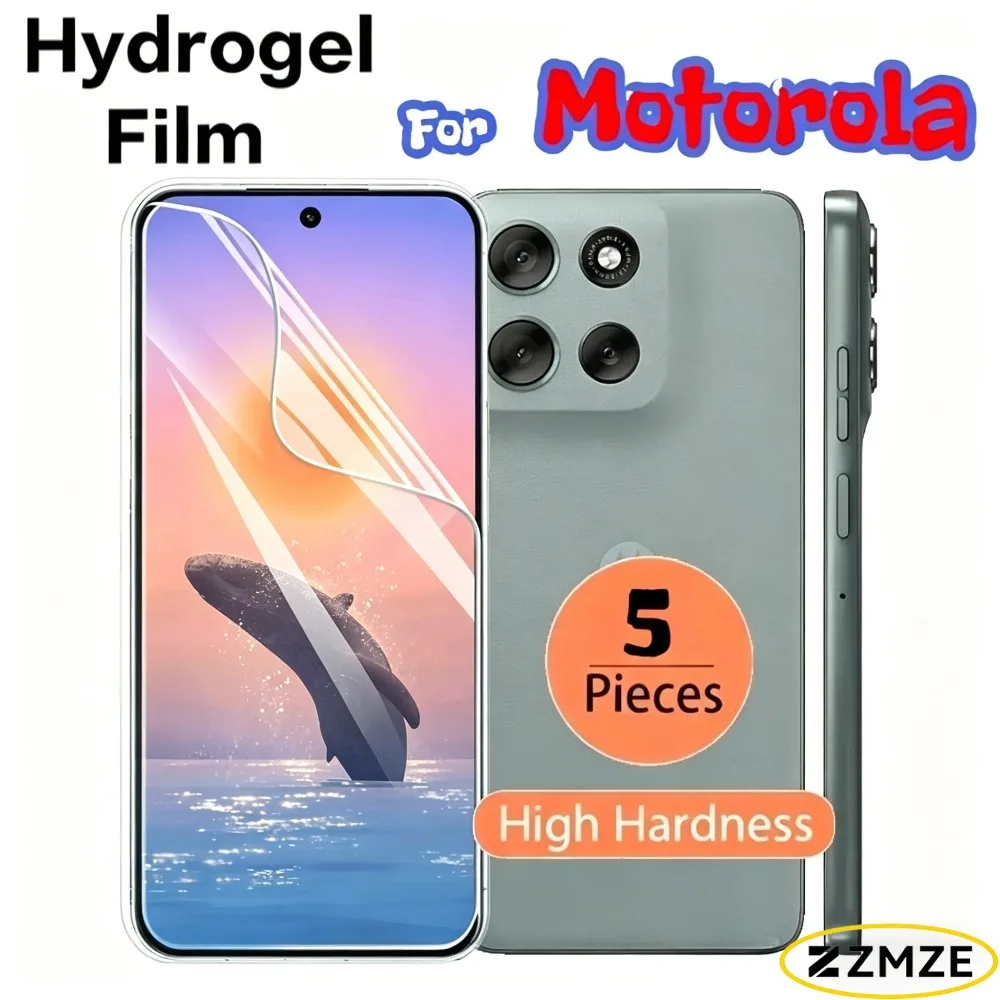 Paquete de 5 películas de hidrogel ultra transparentes para Motorola Moto G57 Power G56 G55 G54 Power G53 G52, no de vidrio, para la serie Moto G51 5G G50 5G