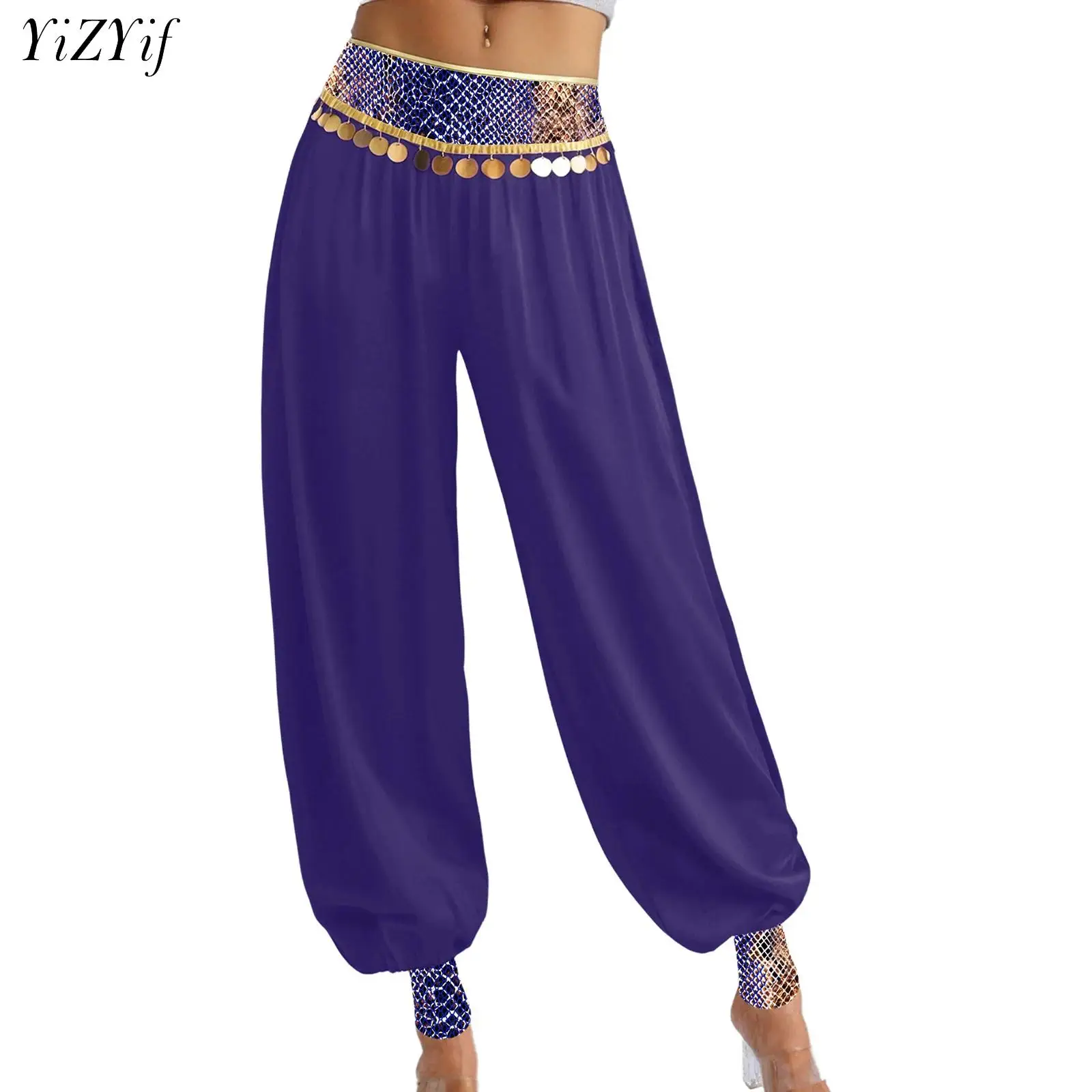 

Snakeskin Belly Dance Harem Pants Arabic Halloween Lantern Shiny Sequins Pants Fancy Pants Bloomers Trousers For Dancing Women