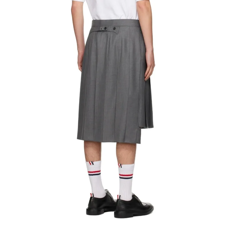 HKSH Spring Summer Autumn New Men Tide Punk Style Pleated Fashion Women Chic Ins Skirt Half Length Pleated Skirts Pants HK19019