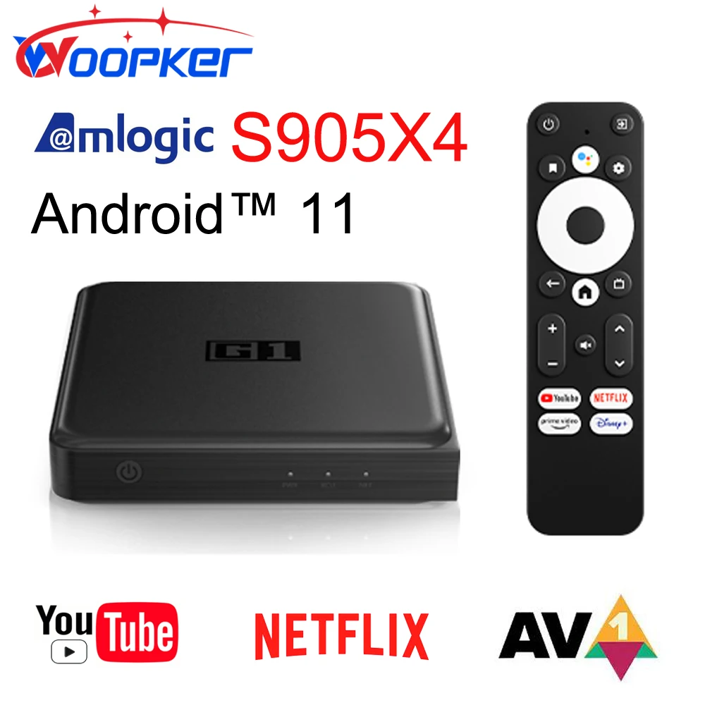 

Woopker G1 4K Smart TV Box ATV Netflix Certified 4G 32G Android 2.4G/5G WIFI Video Media Player Home Theater TV IPTV Set Top Box