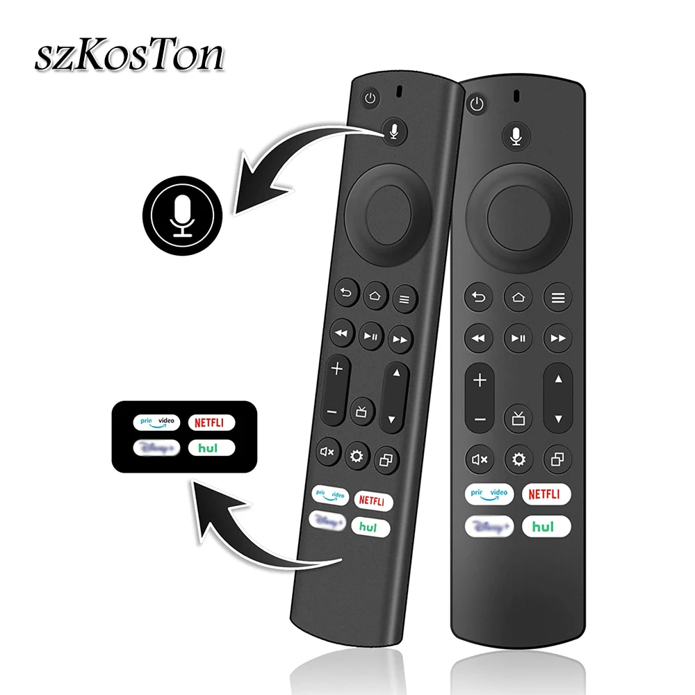 Telecomando vocale sostitutivo Smart TV NS-RCFNA-21 per dispositivi Insignia Toshiba Fire TV con tasti di scelta rapida a 4 canali TV