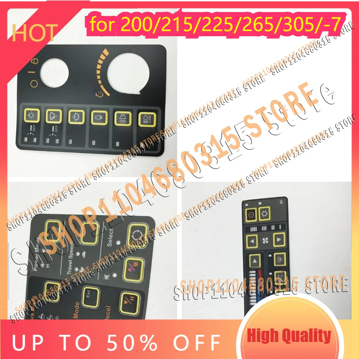 For 200-7 High Quality Air Conditioning Control Panel Stickers Instrument Stickers R215/225/265/305/-7