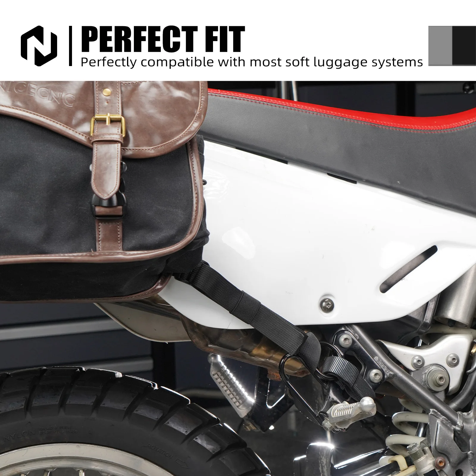 NICECNC For Surron Light Bee X S Beta RR KTM EXC Husqvarna TE GasGas EC Sherco SE-R Luggage Tie Down Straps Retention Rings Kit