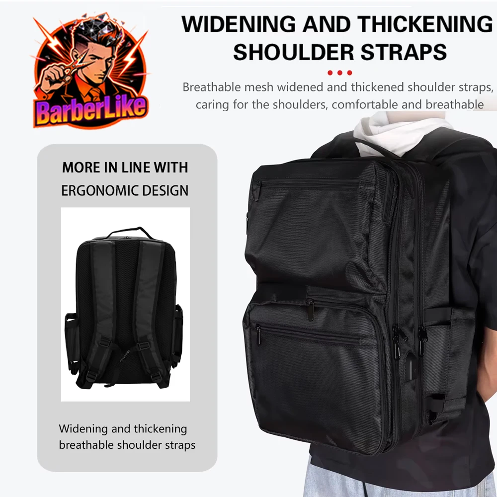 

Парикмахерские принадлежности, рюкзак, органайзер для машинок для стрижки, сумка для инструментов для парикмахера, большая вместительная дорожная сумка для хранения в салоне, сумка на плечо