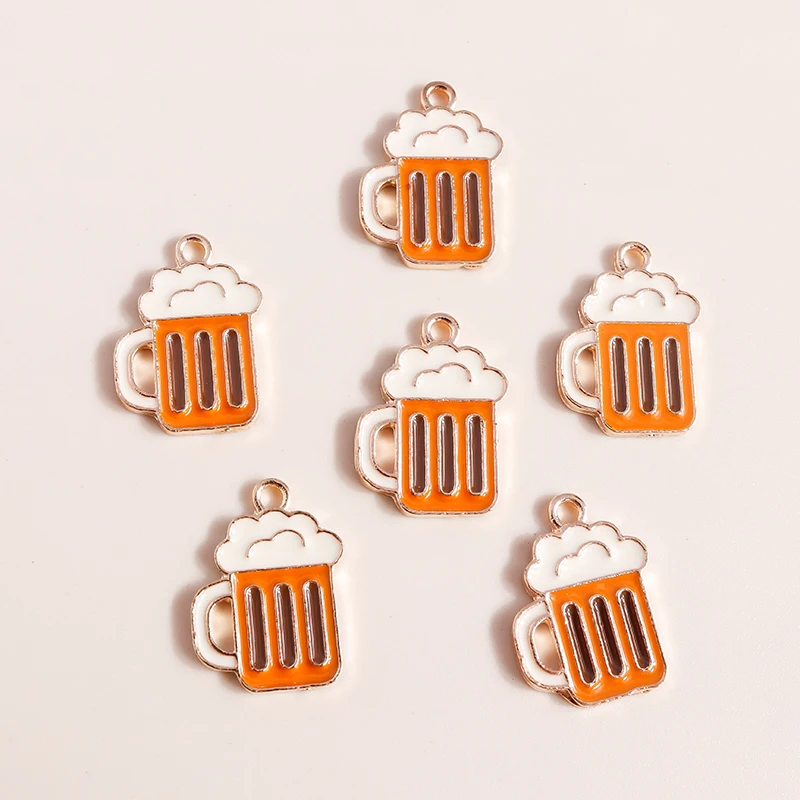 

20pcs 14x19mm Cute Enamel Drink Beer Cup Charms Pendants for Jewelry Making Drop Earrings Necklaces Bracelets DIY Craft Supplies