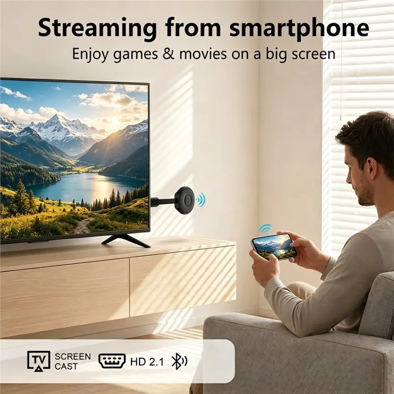 M07K-T19 4K Android 14 Smart TV Stick Voice Remote Set-Top Box