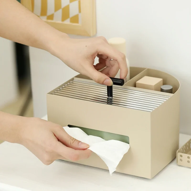 

Remote control paper towels in the living room coffee table are integrated to store milk tea and luxury desktop cosmetics