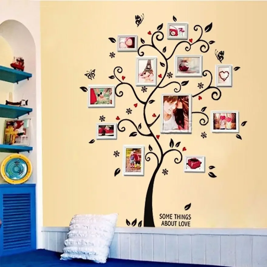 DIY Family Photo Frame Tree Wall Sticker Home Decor Living Room Bedroom Wall Decals Poster Home Decoration Wallpaper