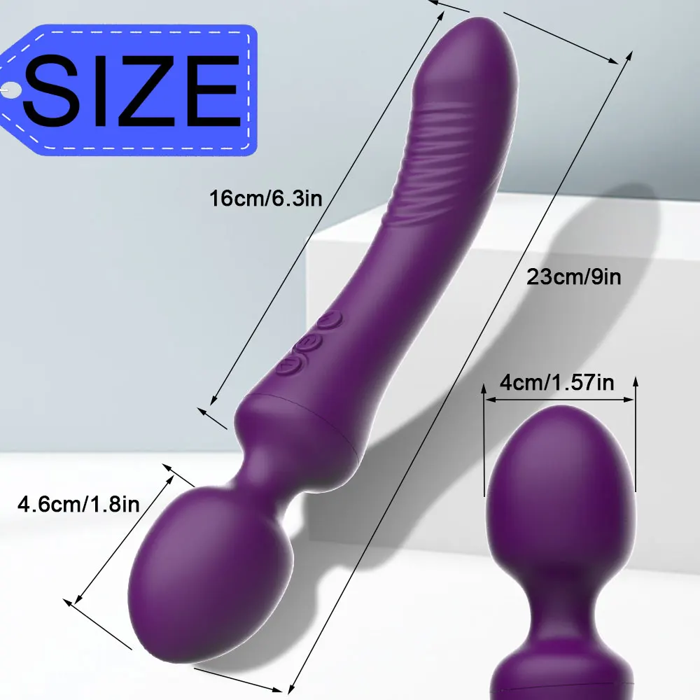 Powerful Dual AV Vibrator for Woman Magic Wand Massager Clitoris Stimulator G Spot Silicone Adult Sex Toys Female Masturbation