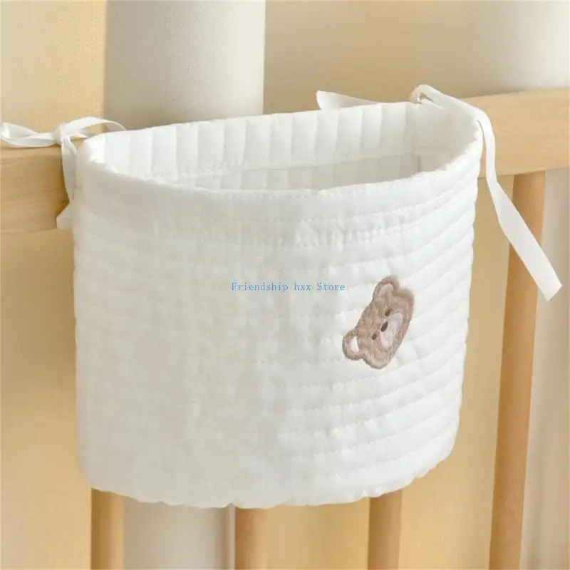 F1CB Baby Cot Bedside Pocket Consery Storage لتنظيم الحفاضات والزجاجات