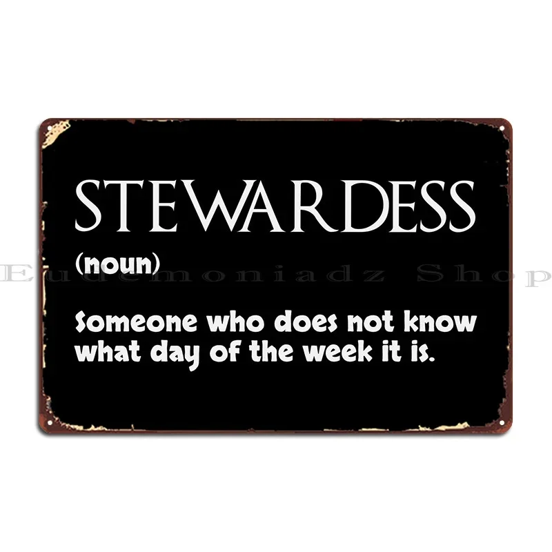 Stewardess Dictionary Metal Plaque PaintingBar Cave Pub Plates Character Club Tin Sign Poster