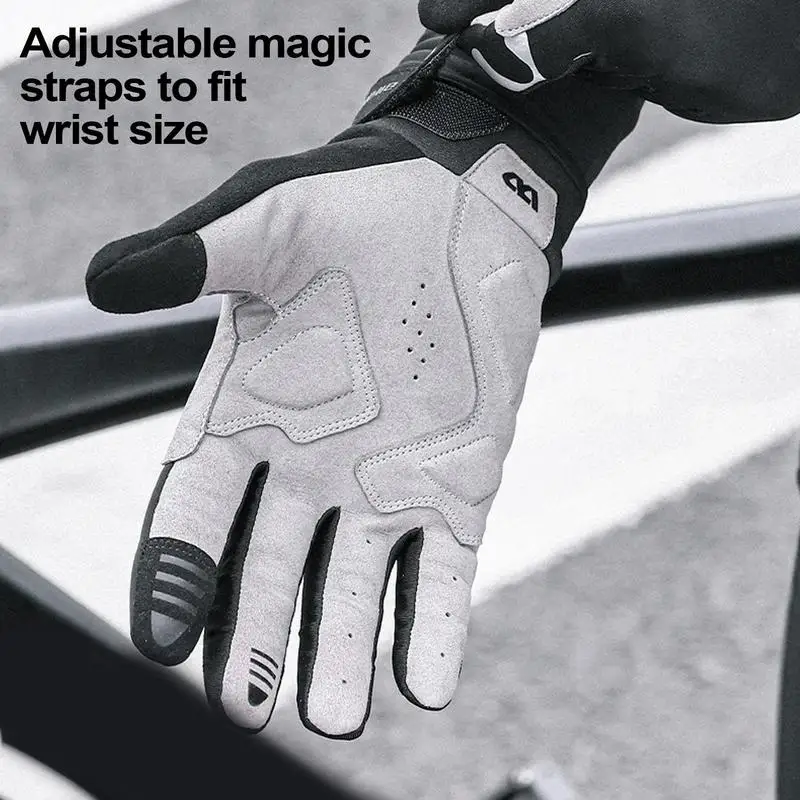 

Cold Weather Biking Gloves Touchscreen Motorcycle Mittens Breathable Full Finger Mittens Reflective Gloves For Running Cycling