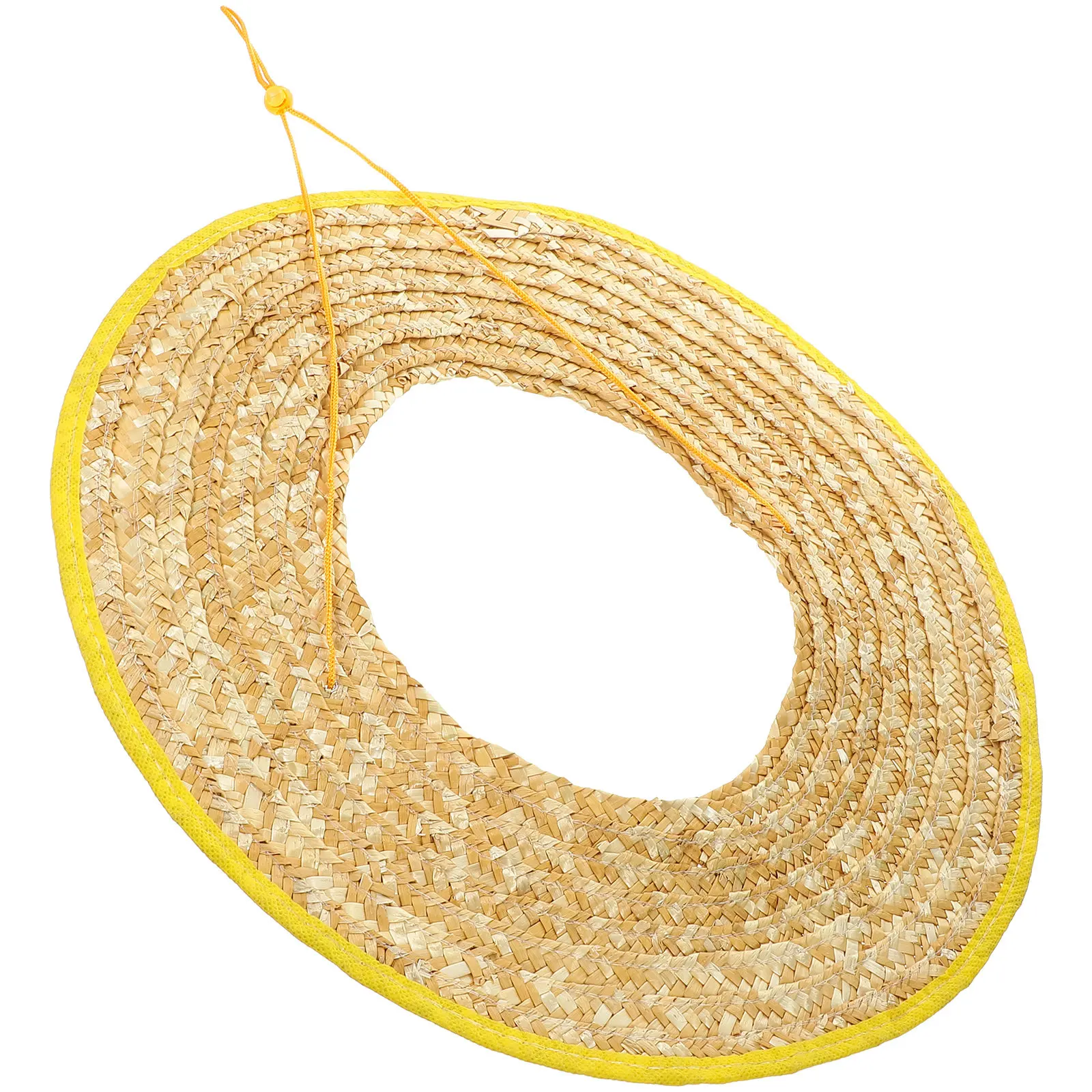 Wheat Straw Hard Hat Sun Shade Sunshield Lightweight Breathable for Construction Sanitation Gardening Outdoor Work Hard