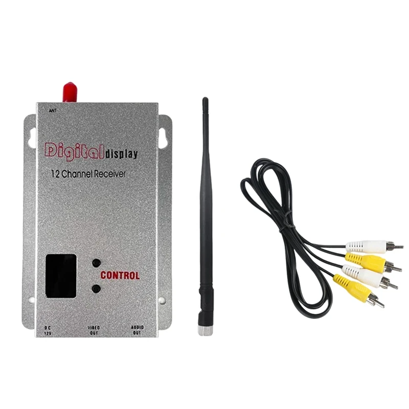 1.2G 1.5W FPV VRX Receiver+Antenna 12CH 1500Mw Audio Video Receiver For Long Range FPV Drone RC Model