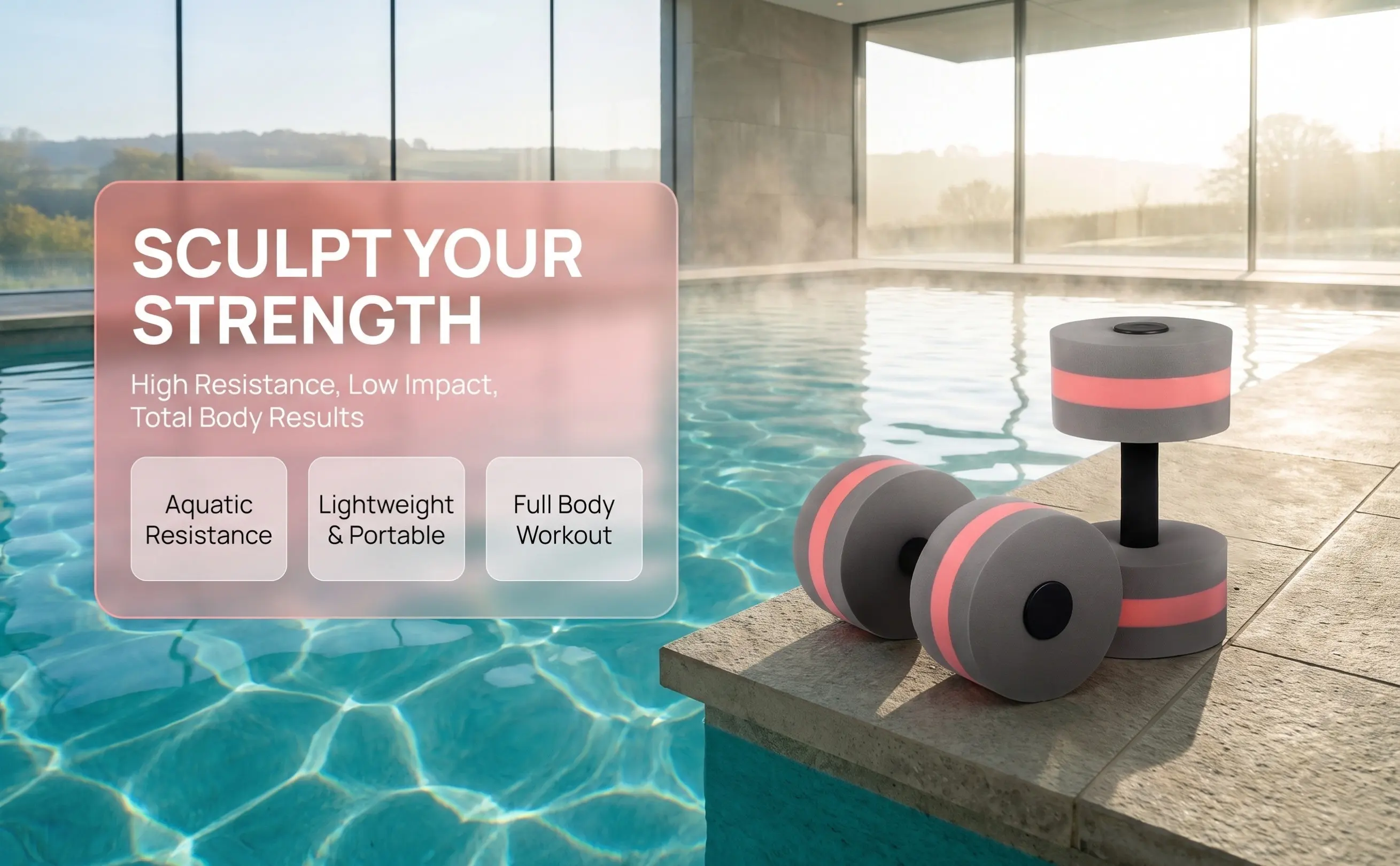2Pcs High Resistance Eva Floating Dumbbells Water Barbell for Swimming Pool Aqua Aerobics Fitness Yoga Balance Support Training