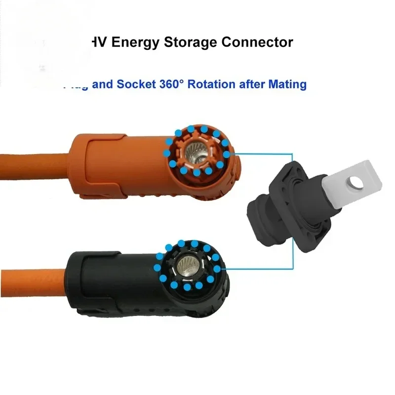 Series Plastic Shell High Voltage Current Energy storage Connectors 200A Wire plug socket Hv Connector