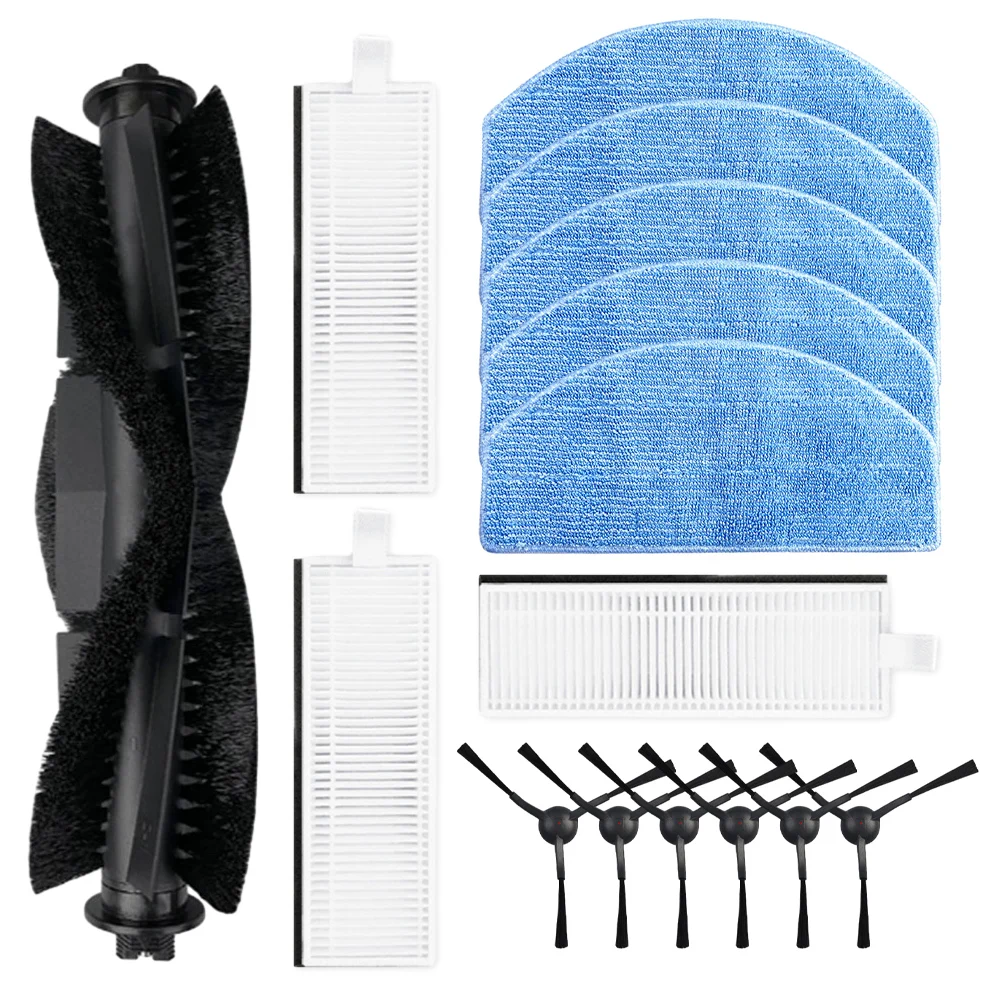 Effective Cleaning Performance with EVOL 3 Robot Vacuum Cleaner Parts Set; Main Brush Mop Pads Side Brushes Filters