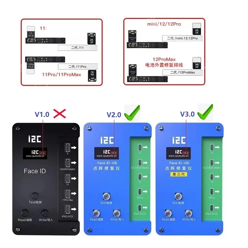 i2c Battery Flex for iPhone 11 12 13 Pro Max Mini Tail on Cell Repair Cable Encryption Error Health Data Correction Cycle Kit