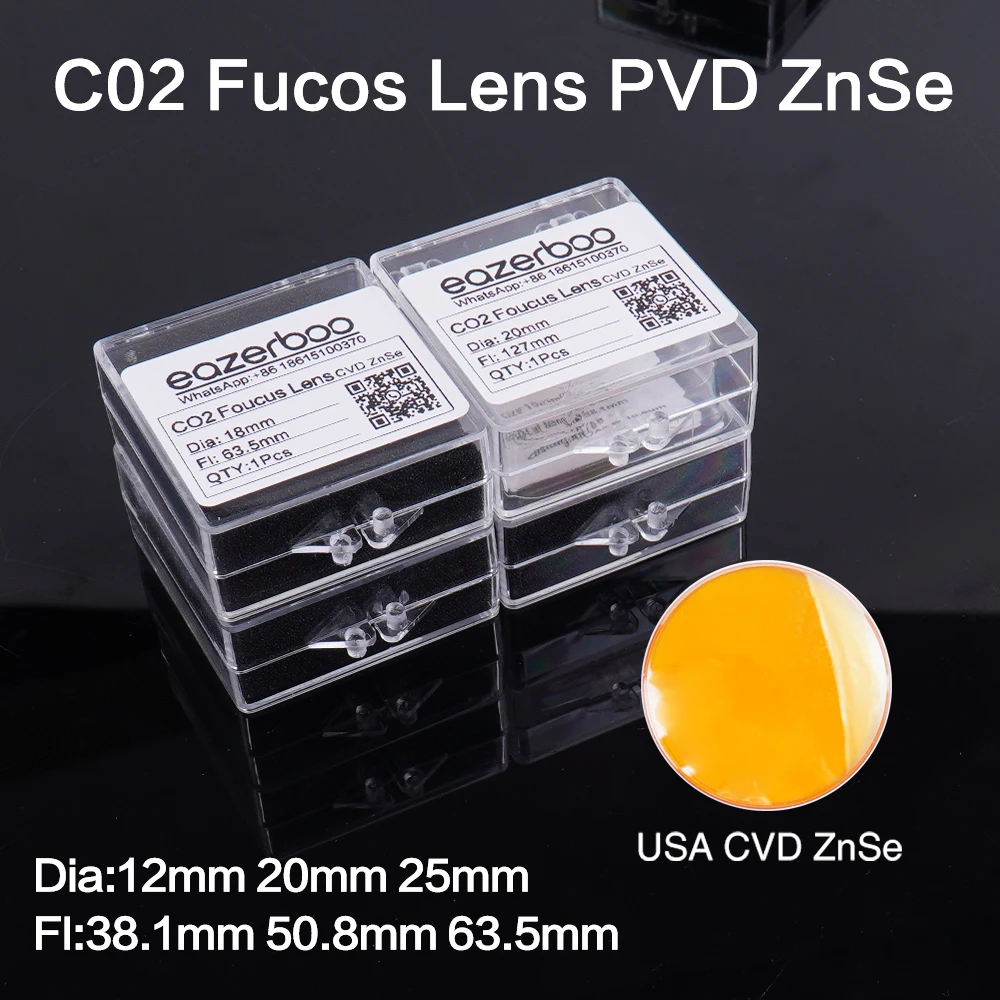 

Focus Lens USA CVD ZnSe DIA 12/15/18/19.05/20mm for CO2 Laser Engraving Cutting Machine