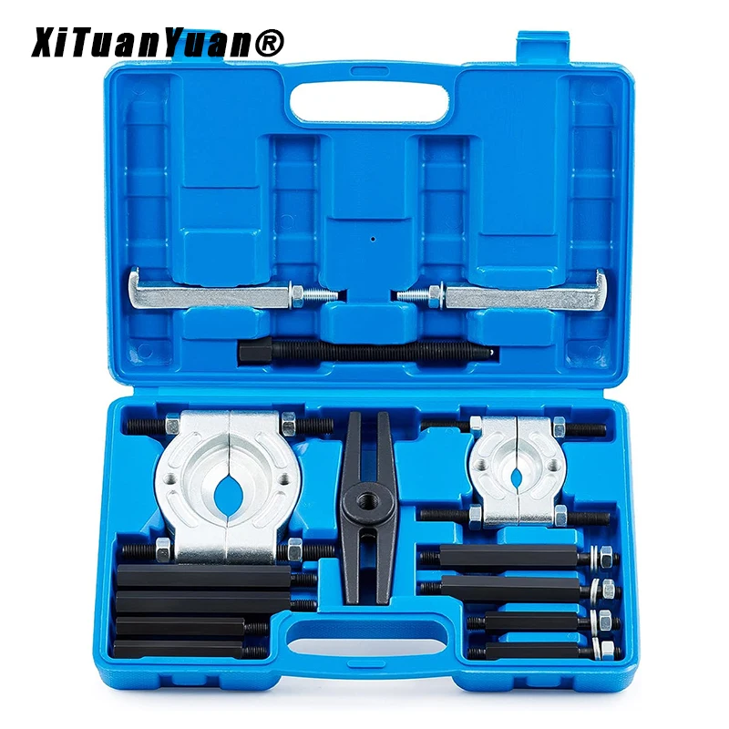 12/14pcs Car Bearing Separator Set Bearing Removal Puller Tool Set Pinion Fly Wheel Hub Axle Splitter Kit with 2\